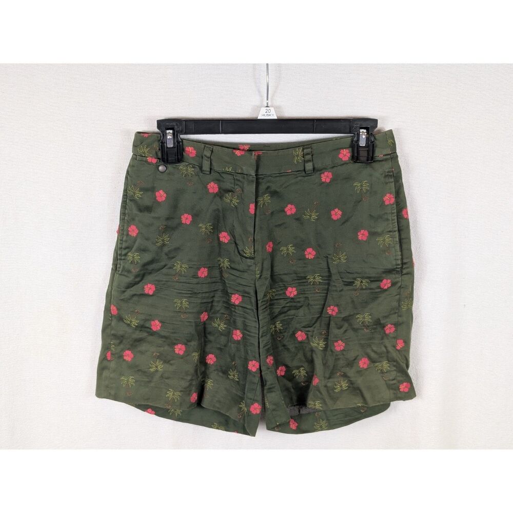 Tommy Bahama Floral Embroidered Shorts Hunter Green Women's Size 2